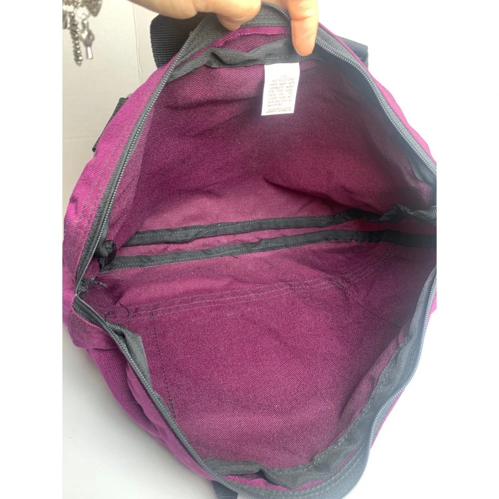 Vintage‎ JanSport Briefcase Laptop Bag Purple Canvas Made in USA Soft Case 15